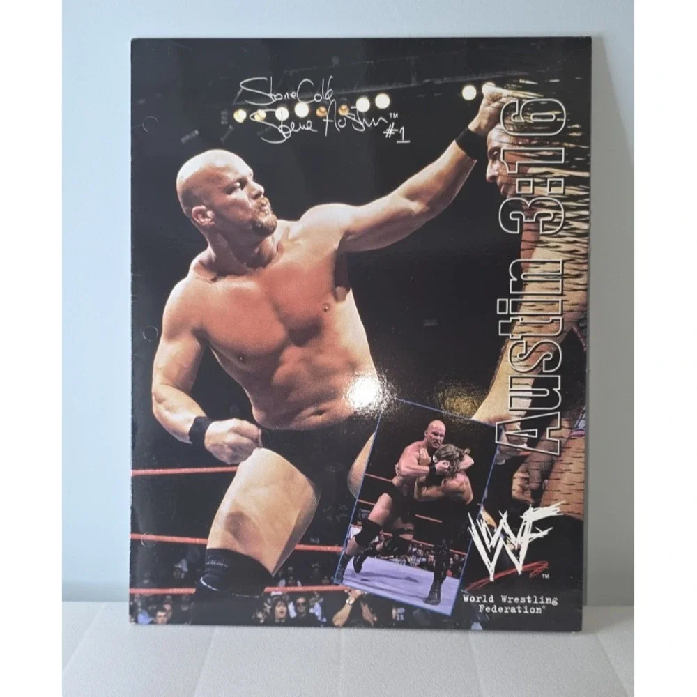 WWF Wrestling Stone Cold Steve Austin 316 2-Pocket‎ Folder 1998 WWE Vintage 90s